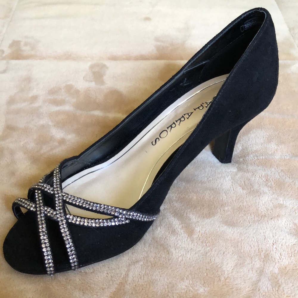 Rhinestone Open Toe Pump (Euc) - image 4